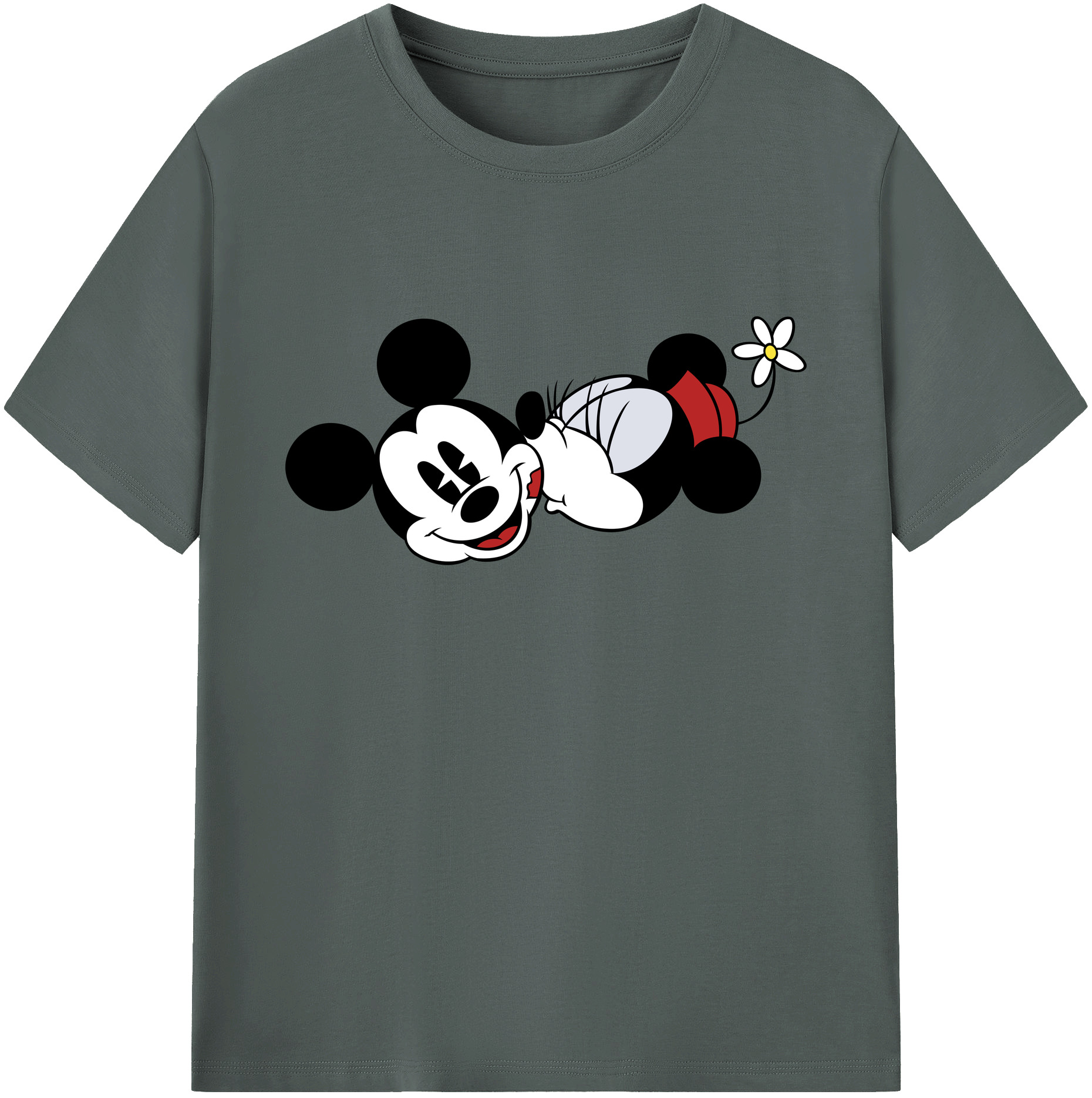 ミッキーマウス Mickey Mouse 綿100％ メンズ半袖Tシャツ｜肌触りやわらか＆通気性